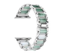 PGLVLZFGFN Jade Bijoux + Bande métallique Compatible avec une montre Apple 44mm 42mm 42mm Courroie de bracelet 38mm 38mm Compatible avec IWatch 7 6 5 4 3 2 Soi Bande Bracelet de montre(Silver,For 42mm