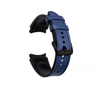 PGLVLZFGFN Sangle de montre 20mm compatible for Samsung Watch4 40mm Bracelet 44mm Compatible for Samsung Galaxy4 Classic 42 46 mm Silicone imperméable en silicone + cuir + cuir Bracelet de montre(Navy