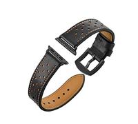 PGLVLZFGFN Sangle de montre de couleur bleue Mode compatible for IWatch 5 4 3 2 1 Compatible for la boucle en cuir de bande de montre Apple 42mm 38mm 40mm 44mm Bracelet de montre(Black Orange,42mm or