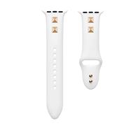 PGLVLZFGFN Sangle de montre de style rivet de conception Compatible for une bande de montre Apple Série4 3 2 1 Bracelet Hommes/Femmes Sangle de silicone 40/44/38 / 42mm Bracelet de montre(Wit,40mm)