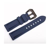 PGLVLZFGFN Sangle de montre silicone de montre en caoutchouc de 22 mm de 22mm de 22mm 22mm 26mm Bracelet de montre(Blue Black buckle,24mm)