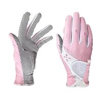 PGM Paire de Gants de Golf pour Femme - Système de préhension amélioré - Gants Confortables Qui laissent circuler l’air - Rose - Taille L