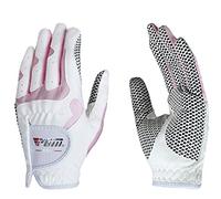 PGM Paire de gants de golf pour femme, système de prise en main amélioré, frais et confortables, blanc/rose, xs