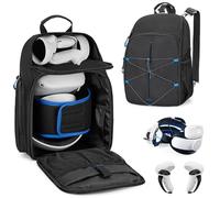 PGmoon Étui de Transport Compatible avec Oculus Meta Quest 2/Quest 3/Quest 3S/Quest Pro/PSVR2, Sac à Dos de Rangement de Voyage avec Espace Séparé pour Contrôleurs Tactiles et Multi-Poches, Noir