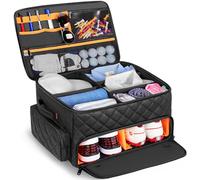PGmoon Organiseur de Coffre de Golf à 2 Niveaux, Noir | Avec Compartiment Ventilé Individuel pour 2 Paires de Chaussures, Casier pour Balles, Vêtements, Tees, Gants et Accessoires