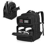PGmoon Sac à Dos de Jeu Tactique Compatible avec Console PS5/PS5 Slim/PS4, Sac de Rangement pour Ordinateur Portable 15,6", Moniteur Portable, Manette, Casque et Autres Accessoires de Jeu