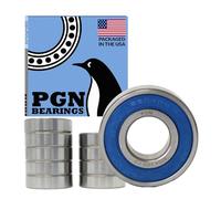 PGN Lot de 10 roulements à billes 6204-2RS en acier chromé lubrifié scellé avec joint en caoutchouc et support à haut régime 20 x 47 x 14 mm