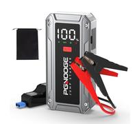 PGNOOGE 6000A 26800mAh Bosster De Batterie Voiture (Jusqu'à All d'essence / 10 L de Diesel),12V Start Booster Batterie Vehicule avec Bouton De DéMarrage Forcé Et Sortie USB Grand éCran LCD LumièRe