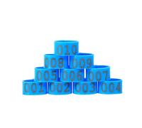 PGPGP Lot de 100 Bracelets d'identification for volailles, à Clipser, réutilisables, 16/25 mm, for la Gestion des volailles(Blue,25mm)