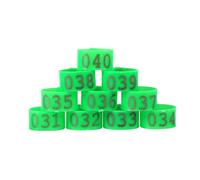 PGPGP Lot de 100 Bracelets d'identification for volailles, à Clipser, réutilisables, 16/25 mm, for la Gestion des volailles(Green,16mm)