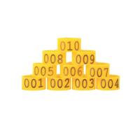 PGPGP Lot de 100 Bracelets d'identification for volailles, à Clipser, réutilisables, 16/25 mm, for la Gestion des volailles(Yellow,16mm)