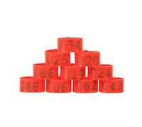 PGPGP Lot de 100 Bracelets d'identification for volailles, à Clipser, réutilisables, 16/25 mm, for la Gestion des volailles(Red,20mm)