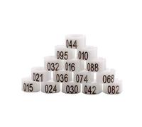 PGPGP Lot de 100 Bracelets d'identification for volailles, à Clipser, réutilisables, 16/25 mm, for la Gestion des volailles(White,20mm)