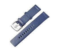 Pgqjfks Bracelet de montre en cuir à dégagement rapide, 18/20/22/24mm, bracelet de remplacement pour hommes, Bleu-argent, 24mm