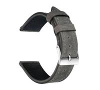 Pgqjfks Bracelet de montre en cuir rétro Crazy Horse, bracelets de poignet en cuir de vache, 18/19/20/21/22mm, libération rapide, Gris, 19mm