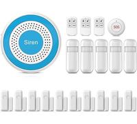 PGST A519W-EU-F Kit Alarme Maison sans Fil, Système de Sécurité avec Sirène 13 0dB, 5 Capteurs Portes/Fenêtres, 3 Télécommandes, SOS, WiFi