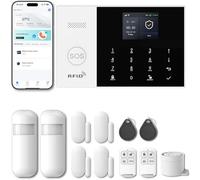 PGST Alarme Maison sans Fil 12 Pièces, WiFi GSM 4G Alarme Maison Sécurité Système Cambrioleur, Kits de sécurité pour la Maison, Extensible à volonté-Compatible avec Alexa, Google Assistant