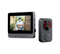 PGST Sonnette sans Fil avec Caméra 1080P Exterieur étanche Visiophone Bluetooth Interphone Vidéo avec écran IPS de 4.3 Visiophone 170° Vision Nocturne Audio Bidirectionnel,Fonction Intercommunication