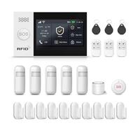 PGST Système D'alarme Maison avec Capteurs De Porte Et De Mouvement | Écran tactile grand 4,3 pouces, Alertes GSM 4G / App Tuya, Compatible Alexa et Google, Sans frais mensuels