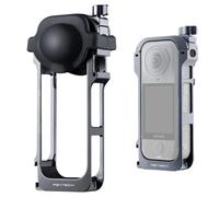 PGYTECH Cage de Caméra pour Insta360 X4 Air, Boîtier de Protection en Alliage d'Aluminium avec Bouton de Verrouillage, Cadre avec Fixations Cold Shoe, Filetages 1/4 Pouce, Cache-Objectif en Silicone