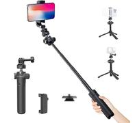 PGYTECH CapLock Perche d'extension trépied avec Clip pour téléphone pour DJI OSMO Action, Gopro Hero, OSMO Pocket, pour Insta, XiaoYi, caméras d'action Feiyu avec Adaptateur fileté 1/4"-20