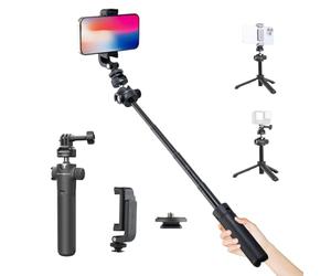 PGYTECH CapLock Perche d'extension trépied avec Clip pour téléphone pour DJI OSMO Action, Gopro Hero, OSMO Pocket, pour Insta, XiaoYi, caméras d'action Feiyu avec Adaptateur fileté 1/4"-20