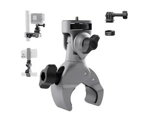 PGYTECH CapLock Super Clamp Moto Support à Pinceen Alliage d'Aluminium pour Insta360 X5, Pince en Forme de Crabe avec vis 1/4" pour GoPro Hero, pour DJI Osmo 360/Pocket/Action et Autres Accessoires