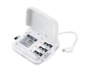 PGYTECH CreateMate Boîtier Lecteur De Cartes Mini Haute Vitesse, 2-en-1 SD 4.0/Micro SD Portable Stockage, Double Fente Transfert/USB 3.1/Type-C/OTG pour Appareil Photo/Phone/Caméra d'action, Blanc