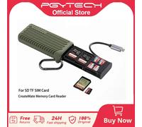 PGYTECH CreateMate Lecteur de carte mémoire haute vitesse USB 3.1 Type-C Adaptateur SD / TF Dual-Slot Transfert de données Outil de lecteur de carte mémoire Green 3 pieces