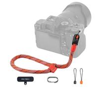 PGYTECH Dragonne fine pour photographes - Réglable - Libération rapide - Compatible avec les appareils photo instantanés compacts sans miroir - Dragonne de smartphone pour Sony/Nikon/Canon, Rouge