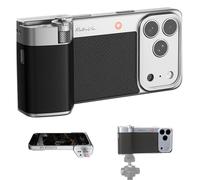 PGYTECH Kit de Poignée RetroVa pour iPhone 17 Pro Max, avec Coque Vintage, Poignée Bluetooth pour Smartphone,Slot MicroSD, Filetage 1/4"-20, Commandes Physiques et Intégration d'Application