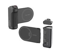 PGYTECH MagCam Ensemble de Poignée 3-en-1 avec Chargement sans Fil MagSafe/Télécommande Bluetooth Détachable pour iPhone 16/15/14/13/12/Android 14, Support de Téléphone, Noir
