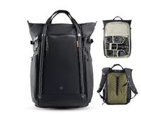 PGYTECH OneGo Roamer Sac à Dos Photo 25L, Tote Décontracté Déperlant avec Double Portage, pour Appareils Reflex/Hybrides, Drone DJI Mavic, MacBook Pro 16", Porte-Trépied (Noir)