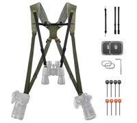 PGYTECH Sangle Appareil Photo Master, Harnais Double Épaule en Cuir pour 3 Caméras, Harnais d'Appareil Photo pour Photographes Professionnels, Faune/Mariage/Événements Sangles d'Appareil Photo, Vert