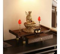 PGZMDTWI Bambou Niche de Bouddha, Autel Bouddhiste Double Usage Table/Mural Sculpté, Rangement Encens Statues pour Salon Petite Chambre(A Countertop,39cm .4in)