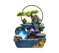 PGZMDTWI Fontaine A Eau Decoration Interieur, Petite Fontaine D'Intérieur avec Mur d'eau Et LED, Une Pièce Décorative Unique pour Une Salle De Méditation Ou Un Bureau(35x46x18cm)