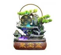 PGZMDTWI Fontaine A Eau Decoration Interieur, Petite Fontaine D'Intérieur avec Mur d'eau Et LED, Une Pièce Décorative Unique pour Une Salle De Méditation Ou Un Bureau(34x47x18)