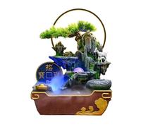 PGZMDTWI Fontaine A Eau Decoration Interieur, Petite Fontaine D'Intérieur avec Mur d'eau Et LED, Une Pièce Décorative Unique pour Une Salle De Méditation Ou Un Bureau(35x46x18)