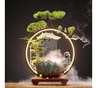 PGZMDTWI Fontaine Decorative Interieur, Fontaines D'intérieur, Fontaine Interieur Cascade, Idéale pour Une Ambiance Relaxante dans Un Coin Lecture Ou Un Hall D'Entrée(C,35x40x12)