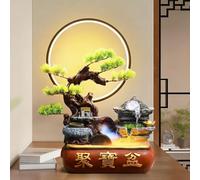 PGZMDTWI Fontaine D'intérieur, Fontaine Cascade De Table en Rocaille, Fontaine D'intérieur Décorative pour Apporter Bonne Chance Et Richesse, pour Patio Ou Entreprise(33x46x21)