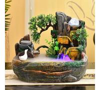 PGZMDTWI Fontaine Interieur, Petite Fontaine Cascade De Table avec Rocaille Et Boule À Eau, pour Créer Une Ambiance Zen sur Un Escritorio Ou Un Meuble(29x26.5x18)