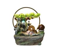 PGZMDTWI Fontaine Interieur, Petite Fontaine Cascade De Table avec Rocaille Et Boule À Eau, pour Créer Une Ambiance Zen sur Un Escritorio Ou Un Meuble(35x40x19)