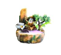 PGZMDTWI Fontaine Interieur, Petite Fontaine Cascade De Table avec Rocaille Et Boule À Eau, pour Créer Une Ambiance Zen sur Un Escritorio Ou Un Meuble(21x24x16)