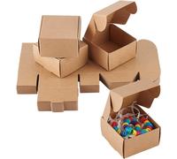 Ph 60pcs Boîte-Cadeau En Carton,Coffret Cadeau Kraft Conteneur De Boîte Kraft Carré Vintage Pour L'anniversaire De Noël De La Saint-Valentin,6.2x6.2x3.5cm