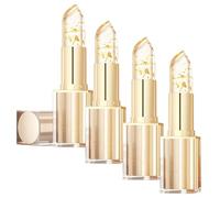 PH Adjusting Lipstick, Colour Changing Lipstick Long Lasting, Transfer Proof Color Changing Lipsticks,Clear Lip Stick 24H Moisturizing with Gold Foil (4pcs)