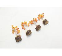 PH ARTISTIC Bonsaï en fil d'ambre à énergie positive - Fait à la main - Mini arbres en cristal sur base en bois naturel pour la prospérité, la richesse, la chance et les bonnes vibrations à la maison