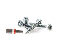 PH ASSY Lot de 1000 vis à bois ASSY | Acier galvanisé | Panhead RW | Tête semi-circulaire | Tête bombée | 4 x 25 filetage complet | Avec embout assorti