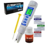 PH / EC / Temp Mètre 3 En 1 ATC Imperméable À L'eau Avec Lumière Noire Kit D'analyse De Moniteur De Testeur De Moniteur De Qualité De L'eau Pour Aquariums Hydroponics Pool Spa Eau Potable Laboratoire