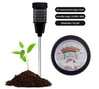 pH-mètre, Analyseur de PH/humidité du sol Portable 2 en 1, analyseur de sol de jardin, testeur d'acidité, outil de plantation de jardin for les cultures en pot Pour culture intérieure et extérieure(Lo
