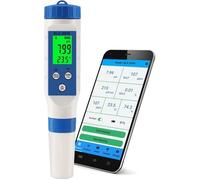 PH-mètre Bluetooth, 5 en 1 TDS-EC-PH-salinité-tempmètre, testeur de moniteur de qualité de l'eau pour piscines, culture A13